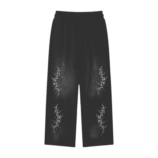 Freespiritsociety Acid Washed Sweatpants Black 100% Cotton Heavy weight material 400gsm