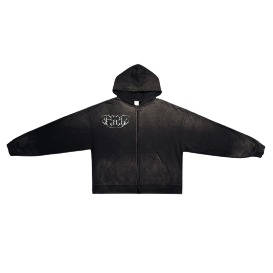 "Beyond The Grave" Zip Up Hoodie | Black