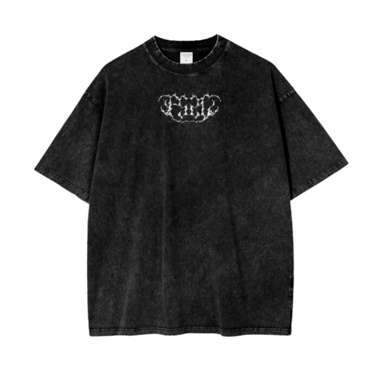"Beyond The Grave" Acid Washed Oversized Tee | Black